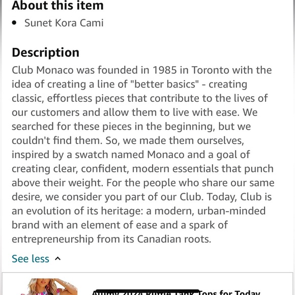 Club Monaco Sunset Floral Kora Cami Chemise Shimmer Size X-Large, NWT - Picture 7 of 9